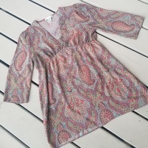 Lg Paisley Babydoll top by WD.NY